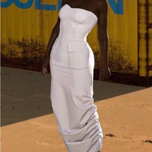 HANIFA JOLIÉ MAXI DRESS IN VANILLA (NEVER WORN)